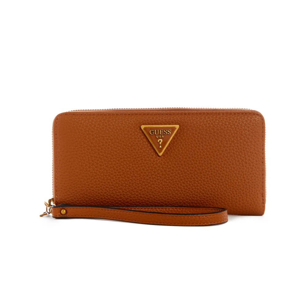 GUESS Women's Cognac Brown Downtown Chic Large Wallet - Stylish & Spacious