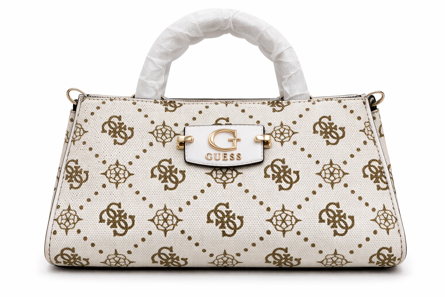 GUESS Neda Convertible Crossbody Flap, Off White Logo Women's Handbag