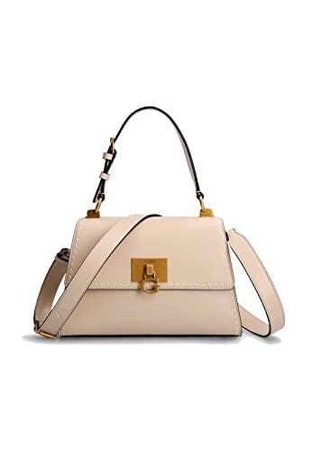 GUESS Women's Beige Stephi Shoulder Bag - Stylish Handbag, Size: Medium