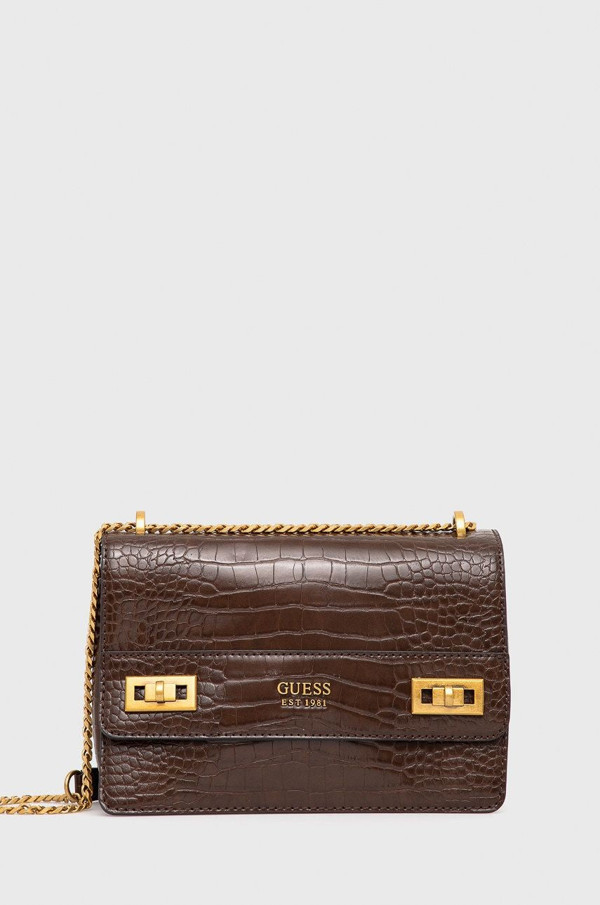 Guess Katey Croc Print Mini Crossbody Bag - Stylish & Compact Design