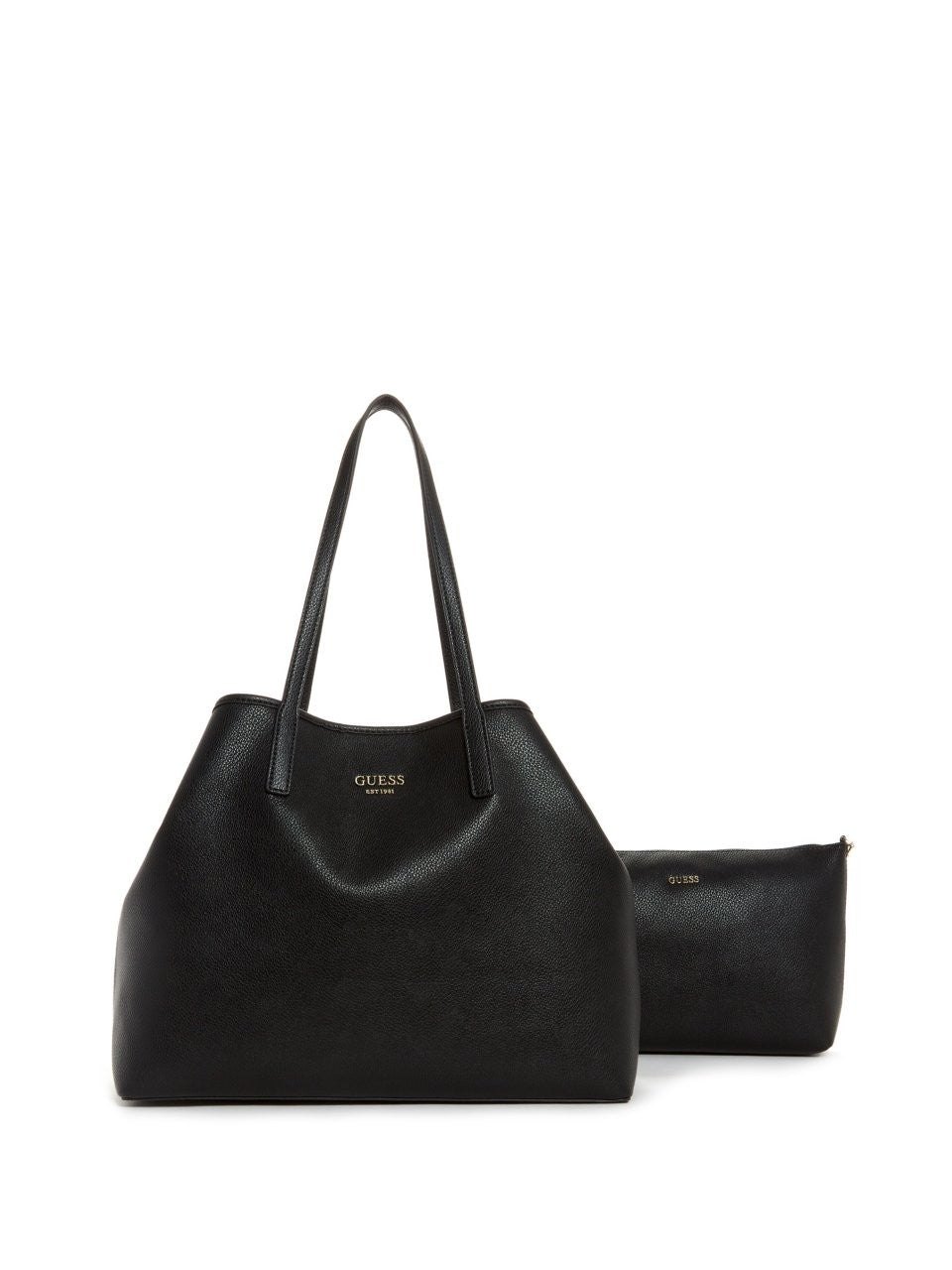 GUESS Vikky Black Woman Fashion Tote Handbag