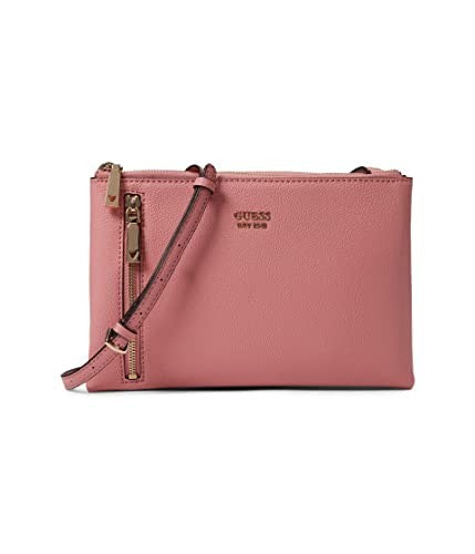 GUESS Women's Naya Double Zip Crossbody Bag, Apricot, One Size, Stylish Design