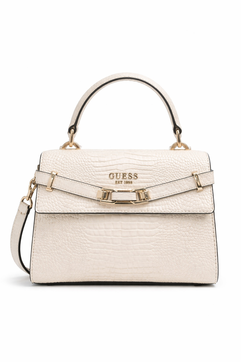 GUESS Silvye Top Handle Flap, Bone Women's Handbag