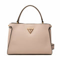 Guess Downtown Chic Turnlock Satchel Handbag in Mushroom, Size J