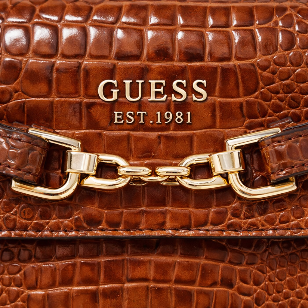 GUESS Silvye Top Handle Flap, Cognac Women's Handbag