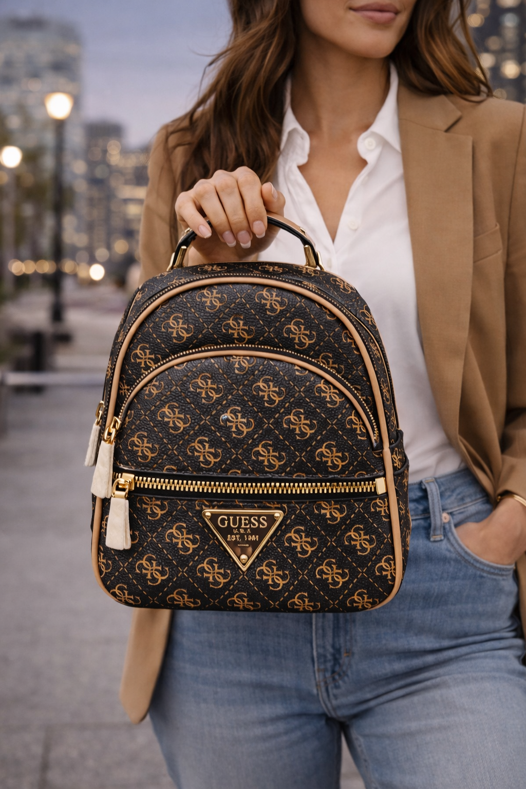 GUESS Manhattan II Backpack, Brown Women's Backpack