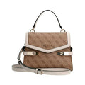 Guess Zadie Latte/Black Logo Top Handle Flap Bag
