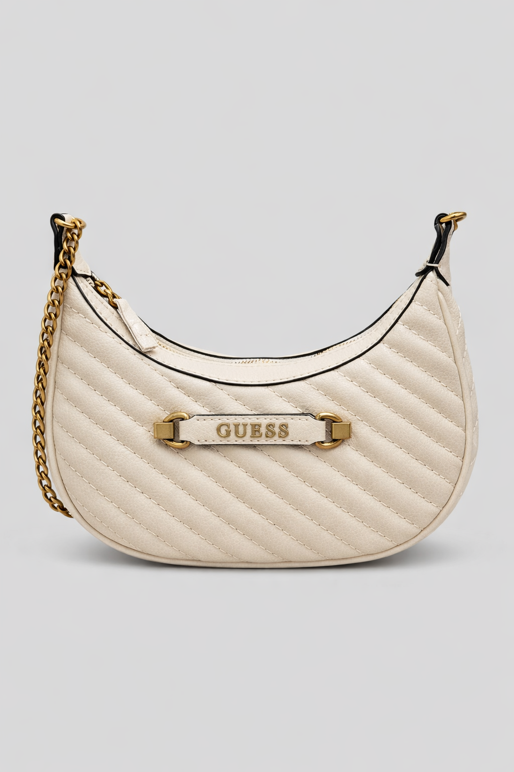 GUESS Sela Mini Crossbody Hobo, Bone Women's Handbag