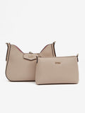 GUESS Women's Brenton Hobo Bag - Beige Faux Leather, Stylish & Chic Design