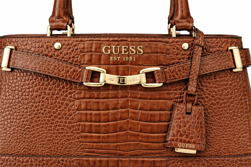 GUESS Silvye Luxury Satchel, Cognac Women's Handbag