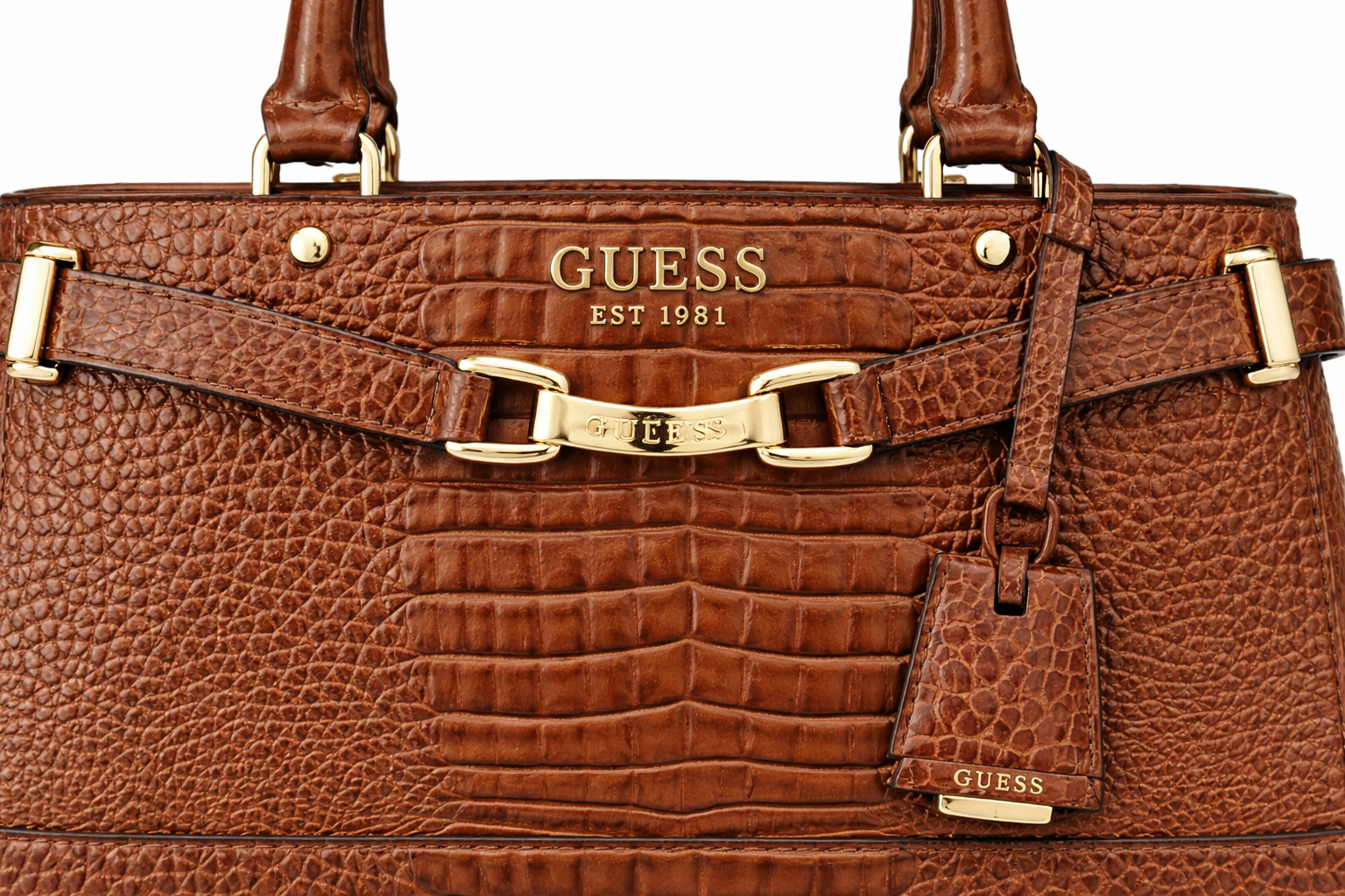 GUESS Silvye Luxury Satchel, Cognac Women's Handbag