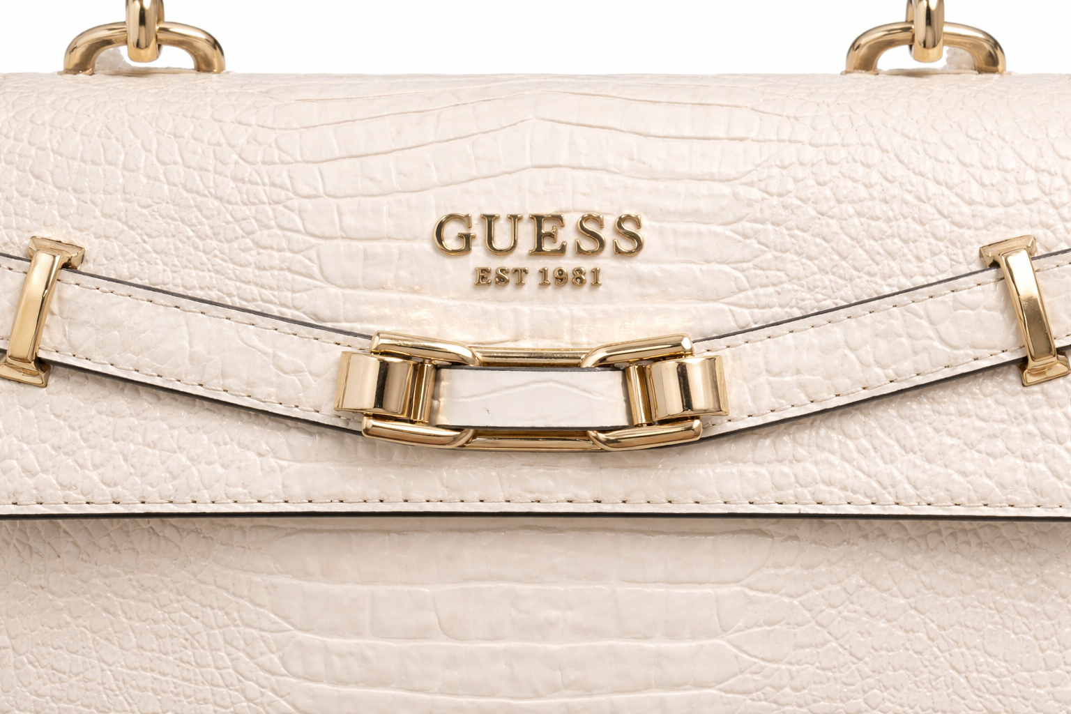 GUESS Silvye Top Handle Flap, Bone Women's Handbag