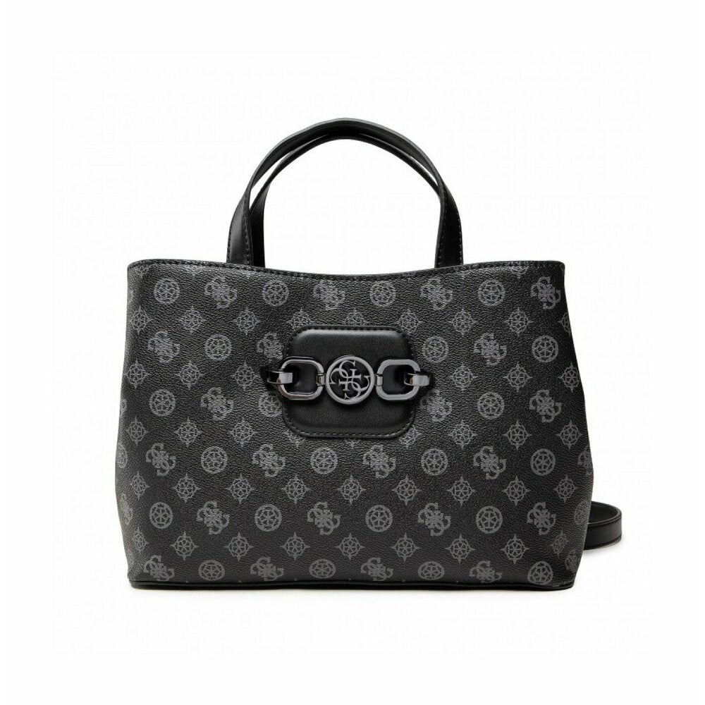 GUESS Coal Multi Hensely Logo Girlfriend Satchel Bag - Stylish & Versatile