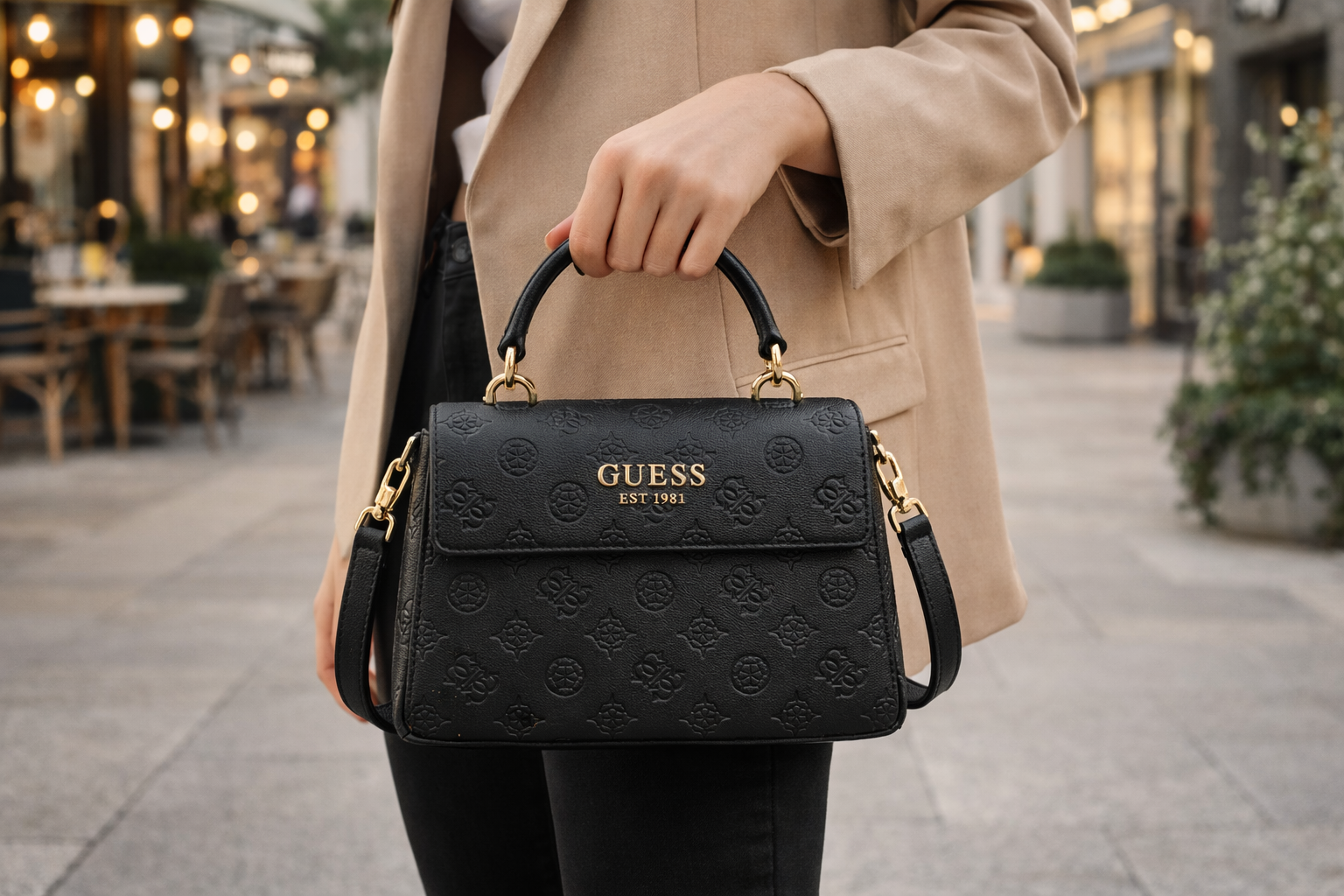 GUESS Phoebe Mini Crossbody Bag, Black Women's Handbag