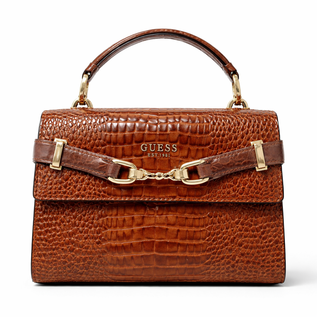 GUESS Silvye Top Handle Flap, Cognac Women's Handbag