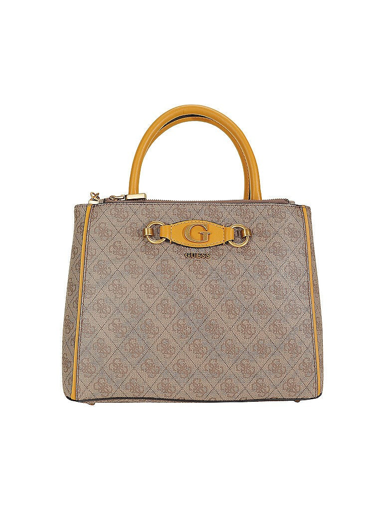 GUESS Izzy Beige Handbag - Stylish Tote for Everyday Use and Special Occasions