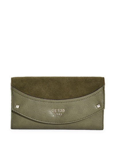 Guess Solene Green Clutch Wallet - Stylish Accessory for Women, One Size