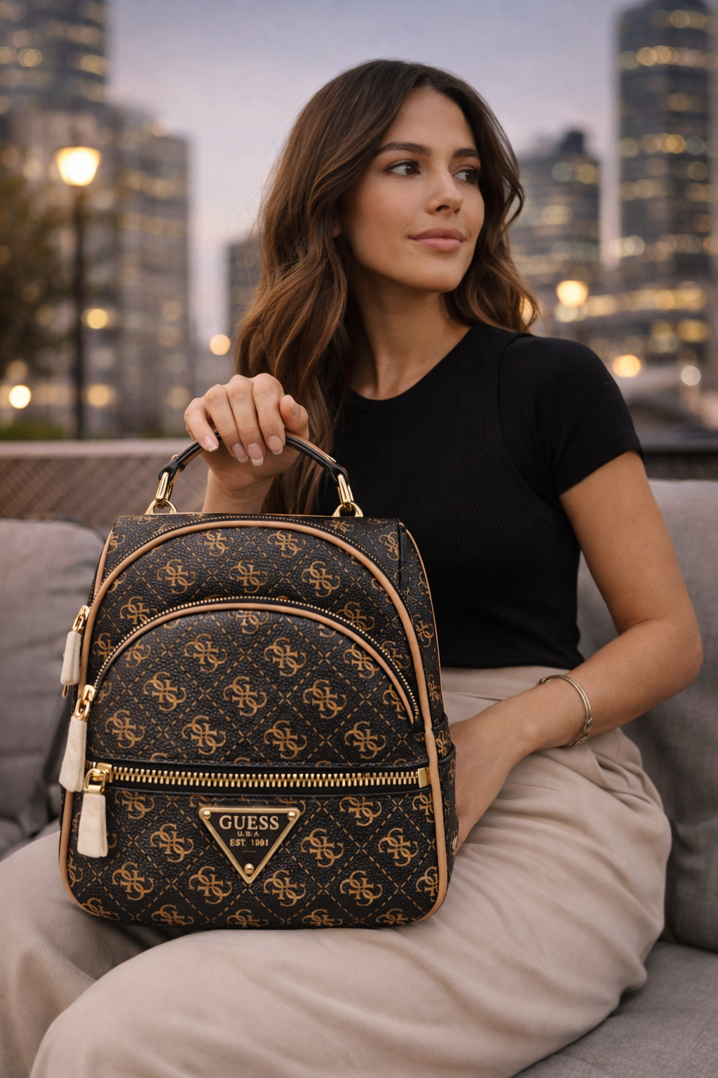 GUESS Manhattan II Backpack, Brown Women's Backpack