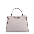 Guess Women's Uptown Chic Large Turnlock Satchel Handbag Moonstone Beige