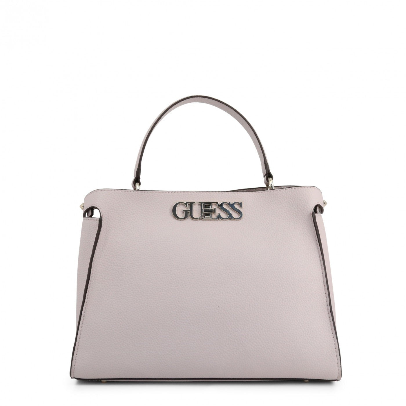 Guess Women's Uptown Chic Large Turnlock Satchel Handbag Moonstone Beige
