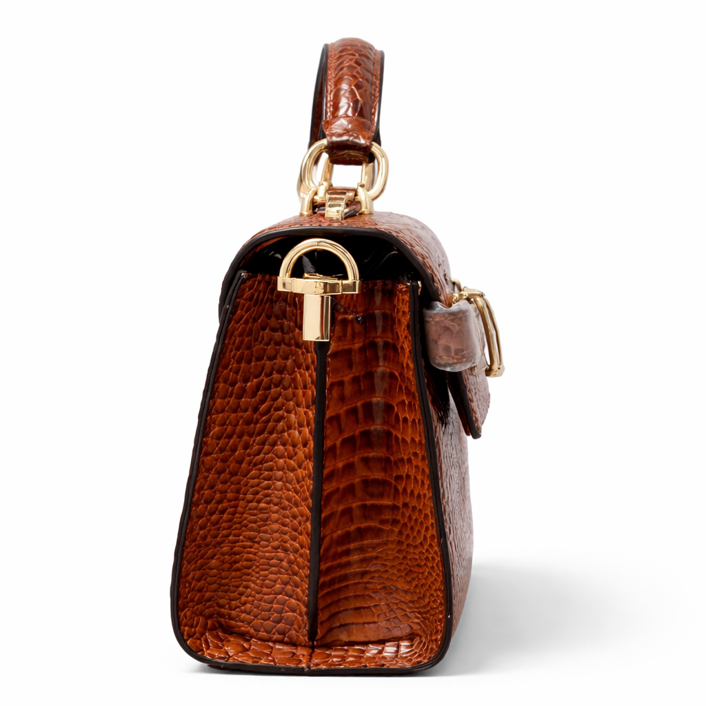 GUESS Silvye Top Handle Flap, Cognac Women's Handbag