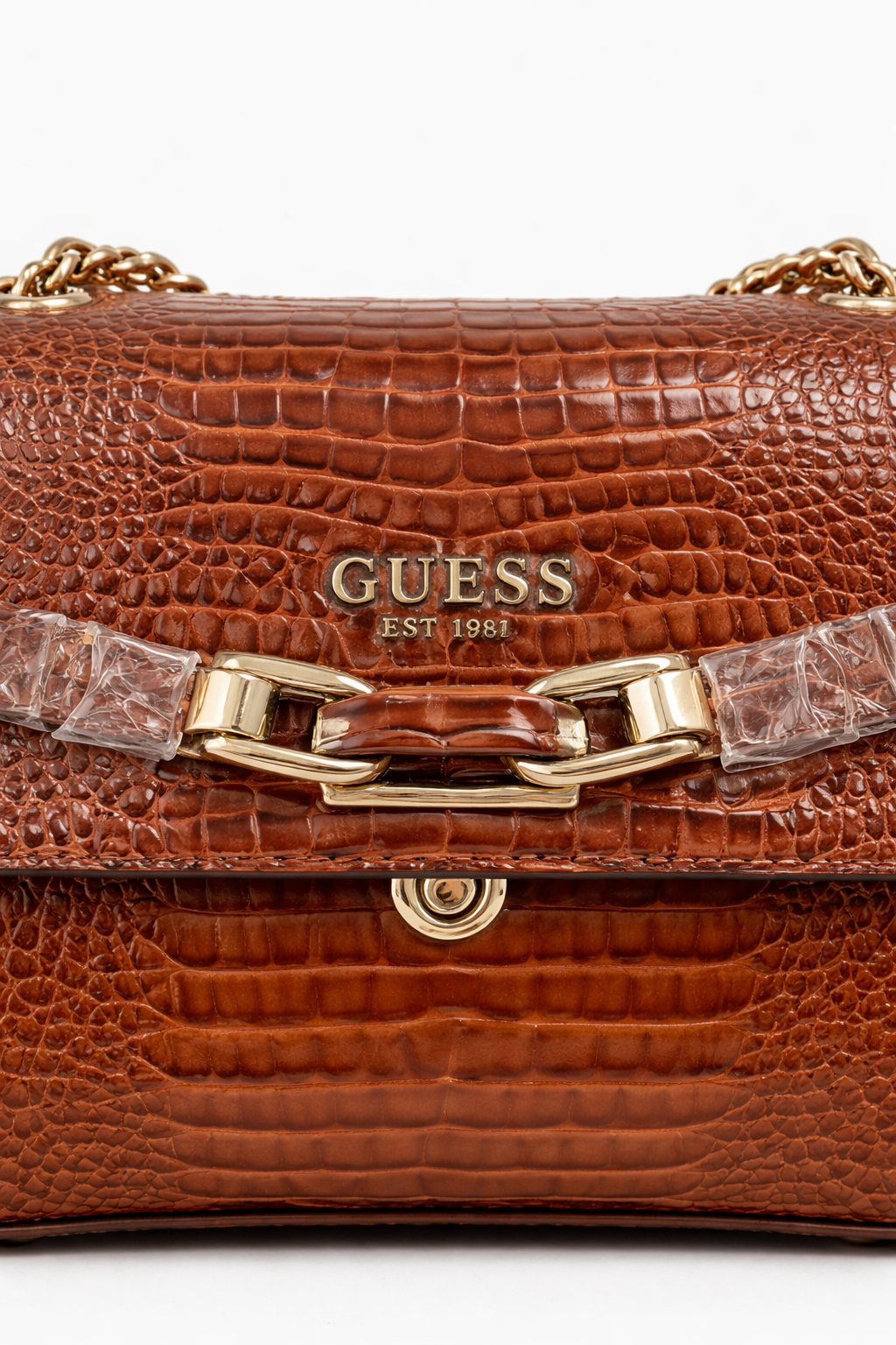 GUESS Silvye Convertible Crossbody Flap, Cognac Women's Handbag