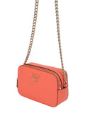 GUESS Noelle Shoulder Bag Coral Gold Black Stylish Handbag