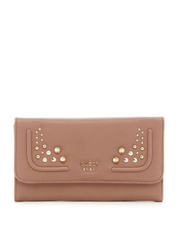Guess Athina Pebble Wallet Brown One Size Stylish Durable Accessory