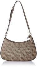 GUESS Noelle Top Zip Shoulder Bag Latte Logo Stylish Versatile